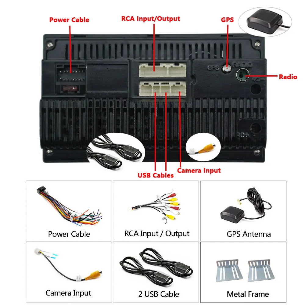 

AMPrime Android Double Din 7'' HD 1080P 2.5D Radio Cassette Player with Bluetooth WIFI GPS FM Mirror Link Support Rear Camera