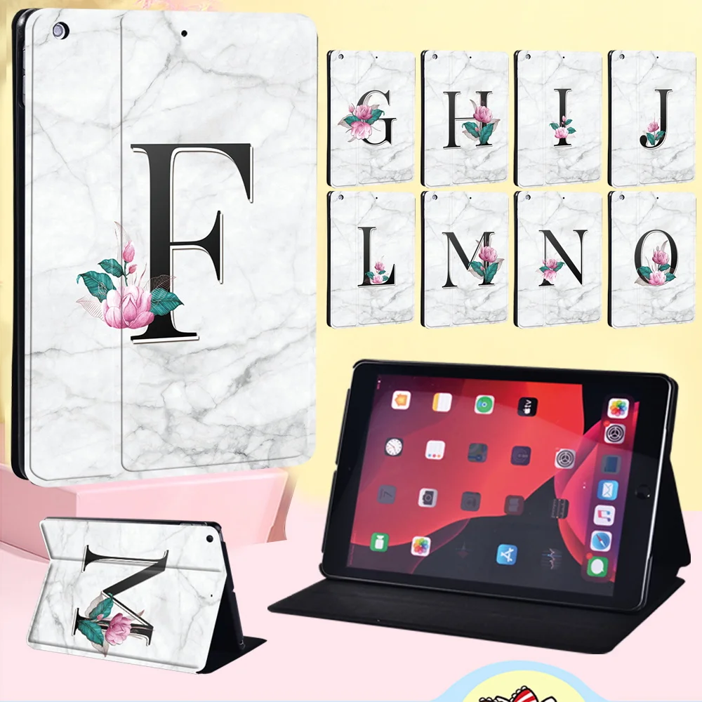 

Cover Case for Apple IPad (5th/6th/7th Gen)/Pro 11/Mini1 2 3 4 5/iPad 2 3 4/Air/Air2/Air3 Letter Series Flip Tablet Case + Pen