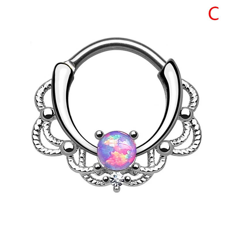 1PC Real Pierced Nose Ear Rings Gem Cartilage Tragus Conch Piercing Jewelry Septum Helix Clicker | Украшения и аксессуары
