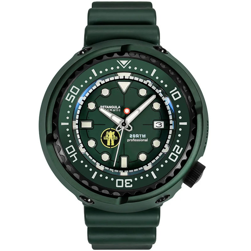 Retangula Rdunae Для мужчин тунца дайверские часы супер C3 Световой 200 м