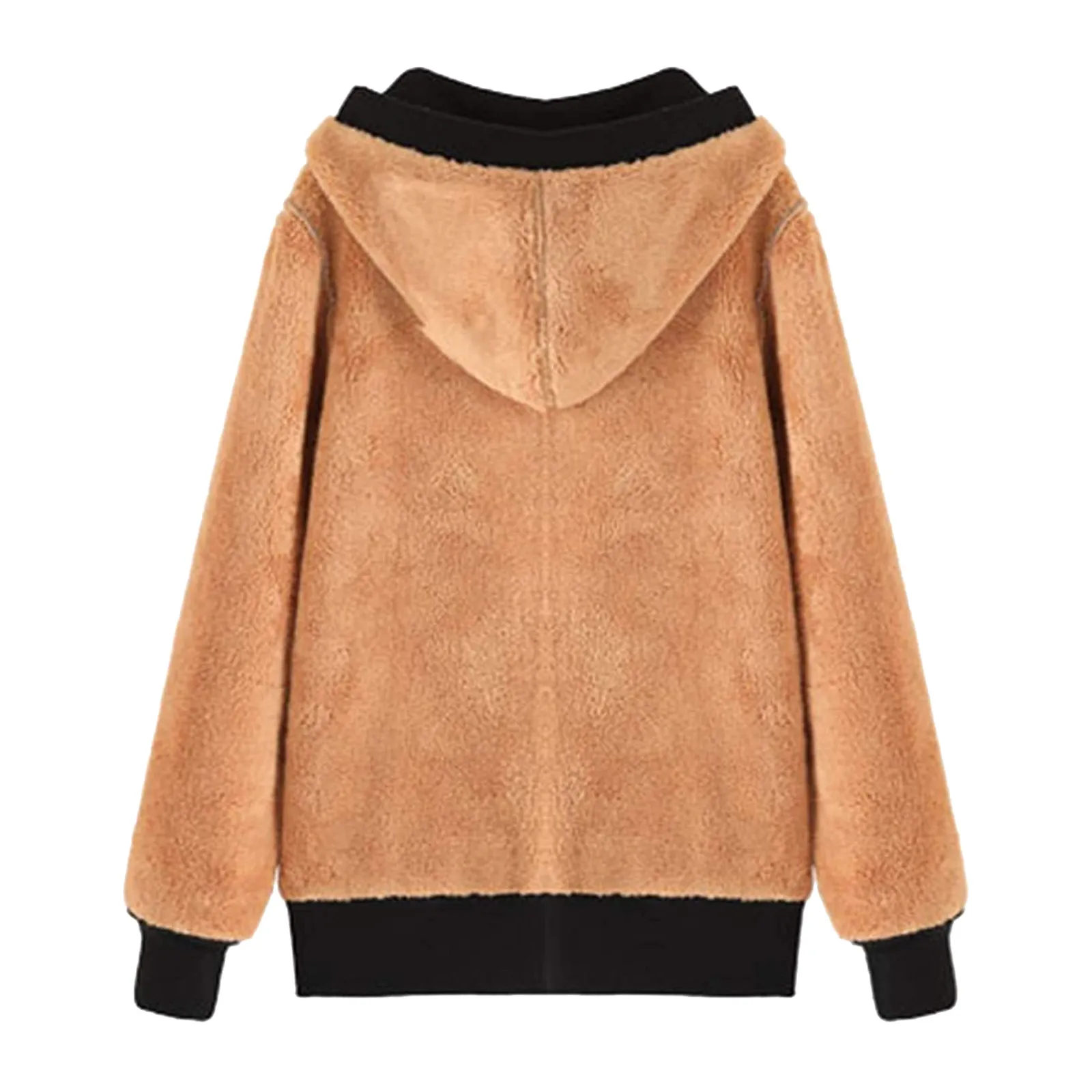 Женский свободный пуловер с капюшоном повседневный теплый свитшот длинным