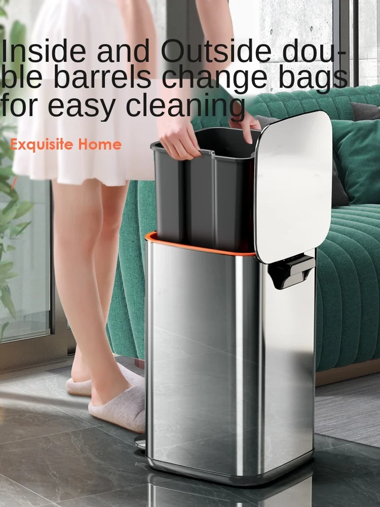 

Trash Can Kitchen Household Living Room Light Luxury Toilet Bathroom Large Capacity