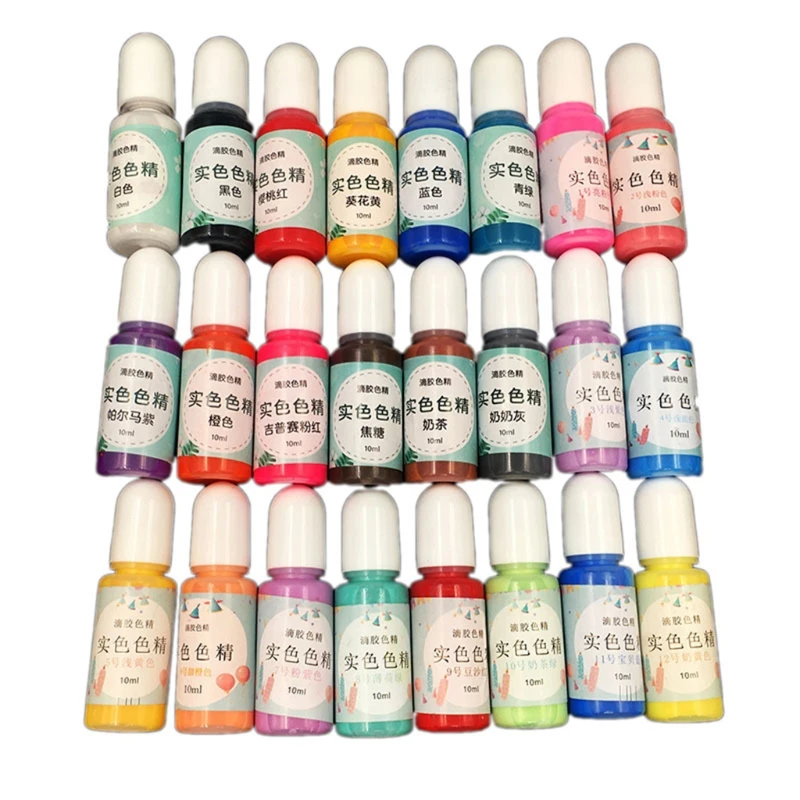 Пигментная краска для эпоксидной смолы 24 цвета набор прозрачных 10 мл УФ-полимер