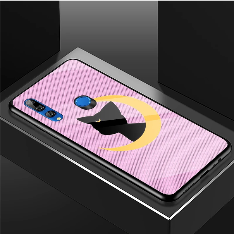 Чехол для телефона из закаленного стекла moon cat Huawei honor 8X 9 10i 20i 20Lite 20Pro 30 Pro |
