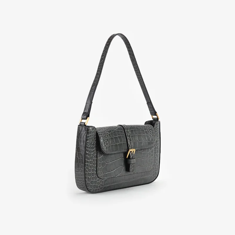 Classic fashion ladies handbag casual women Baguette bag brand style shoulder bags ALLIGATOR cowhide split leather