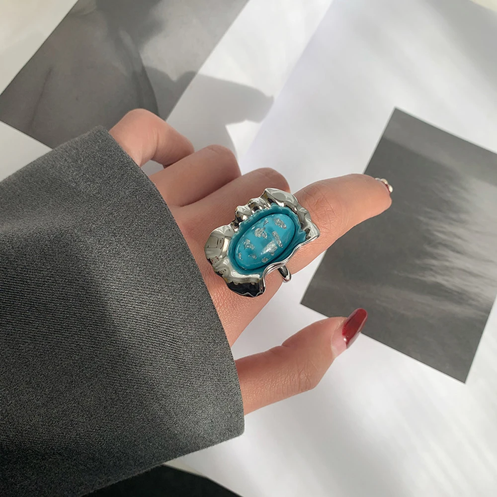 

Colored Petals Geometric Restoring Ancient Ways Ring Personality Exaggerated The Index Finger Ring Punk Ring Women Jewelry