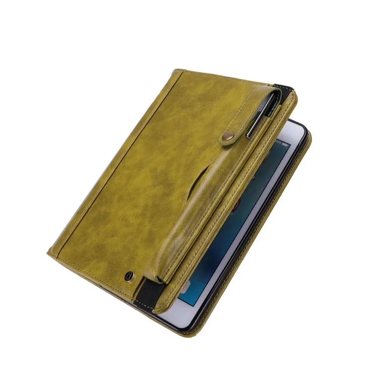 Кожаный чехол для iPad 9,7 funda с держателем стилуса 5-го 6-го поколения чехол для планшета для iPad 5 6 откидная подставка