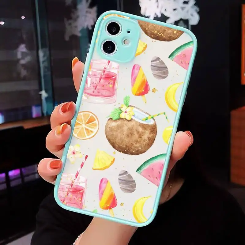 

Fruit Lemon fashion cute special Phone Cases matte transparent For blue iPhone 7 8 x xs xr 11 12 pro plus max mini Clear Funda