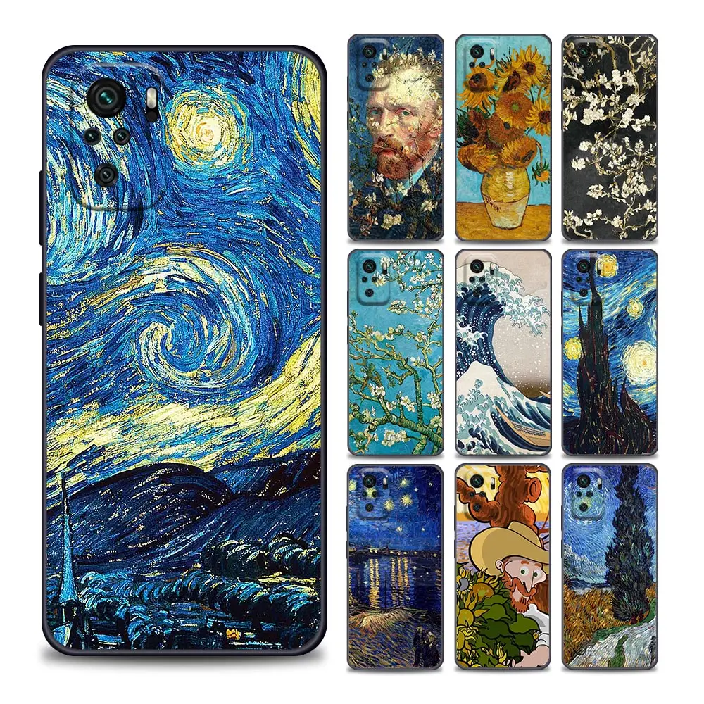 

Van Gogh Painting Phone Case for Redmi 10 9 9A 9C 9i K20 K30 K40 Plus Note 10 11 Pro Soft Silicone Cover Coque Funda Capa