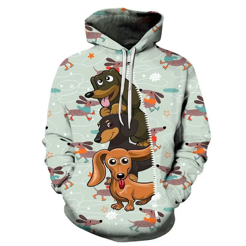 

2021 Autumn Men's and Women's Sweatshirt, 3D Printing, Lovely Dog Flower Hoodie, Harajuku Women's Casual Hoodie
