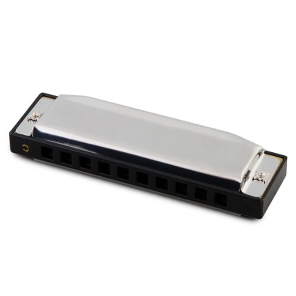

10 Holes Diatonic Blues Harp Harmonica Key of 20 Tones (Gold)
