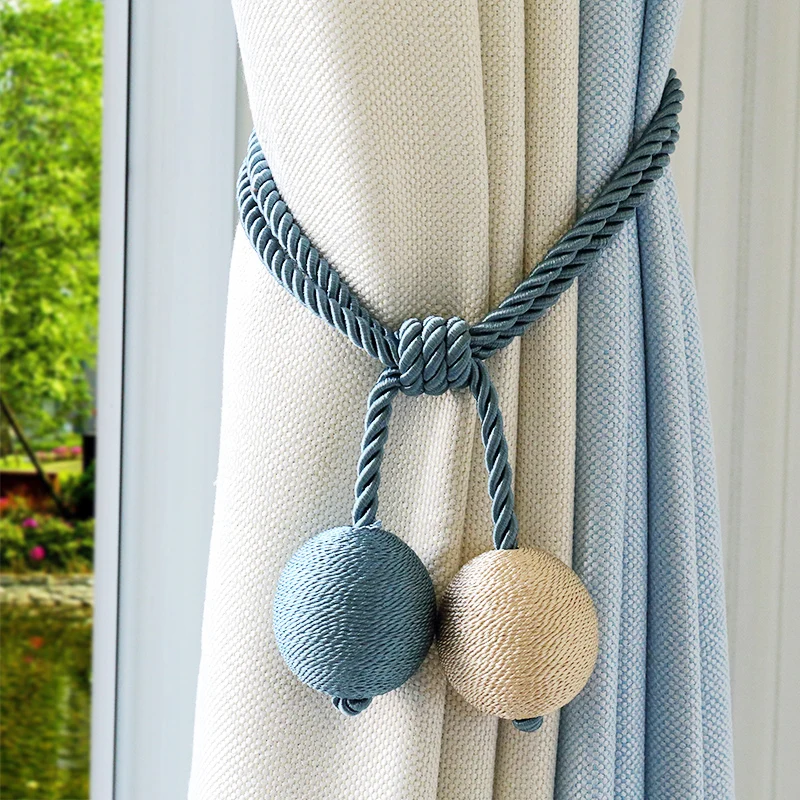 

2Pcs/set Hand Made Curtain Straps Curtains Hanging Ball For Curtains Hook Curtain decoration Accessories Tied Rope