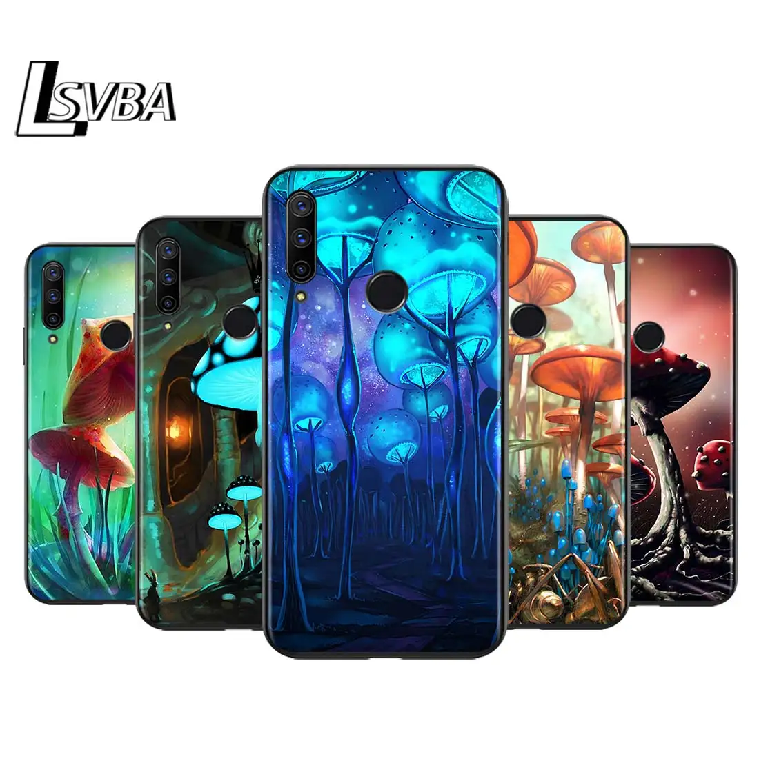 

Psychedelic Mushroom Art for Huawei Honor 30 20S 20 10i 9S 9A 9C 9X 8X 10 9 Lite 8A 7C 7A Pro Phone Case Black Cover