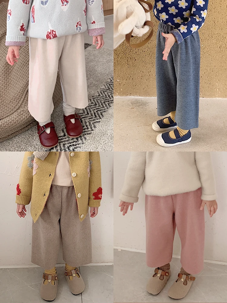 Штаны для девочек из чистого хлопка сезон весна осень детские спортивные