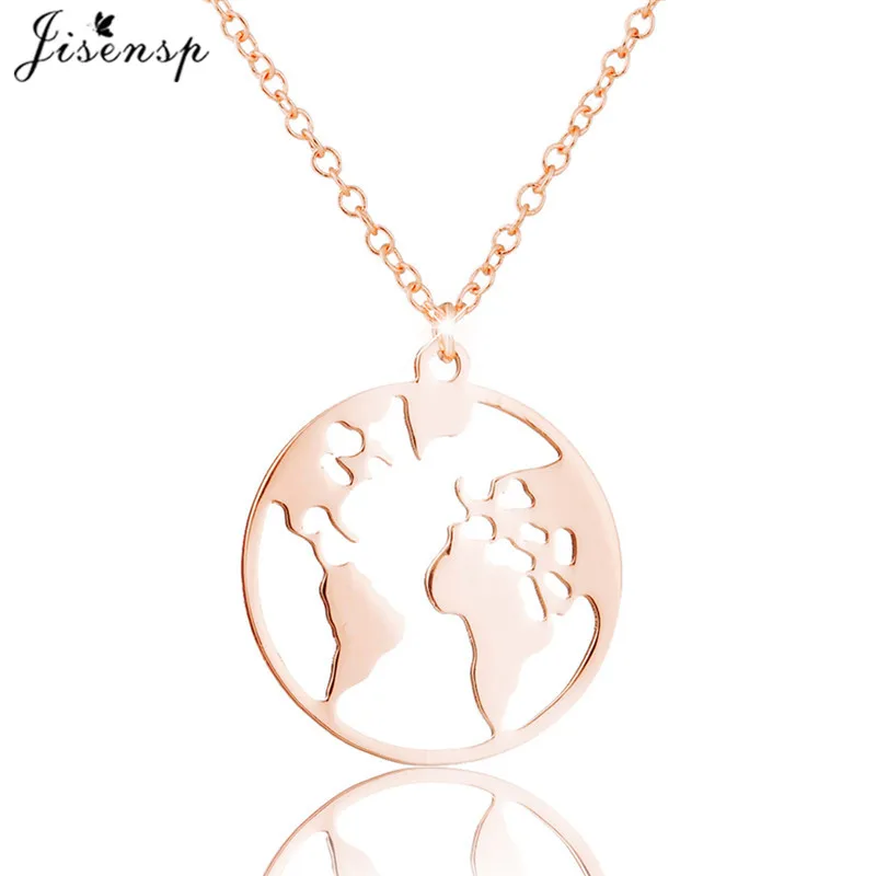 XL347R Jisensp, серьги-гвоздики из нержавеющей стали, Карта мира, для женщин, подарок для путешествий, винтажный глобетроттер, земля, ручная работа, ювелирные изделия oorbellen - Окраска металла: XL347R
