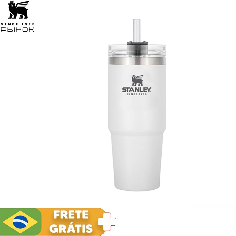 

1L Stanley Straw Cup Original Genuine Car Vacuum Insulation Stainless Steel Cup Large Capacity Portable Iced Coffee Cup