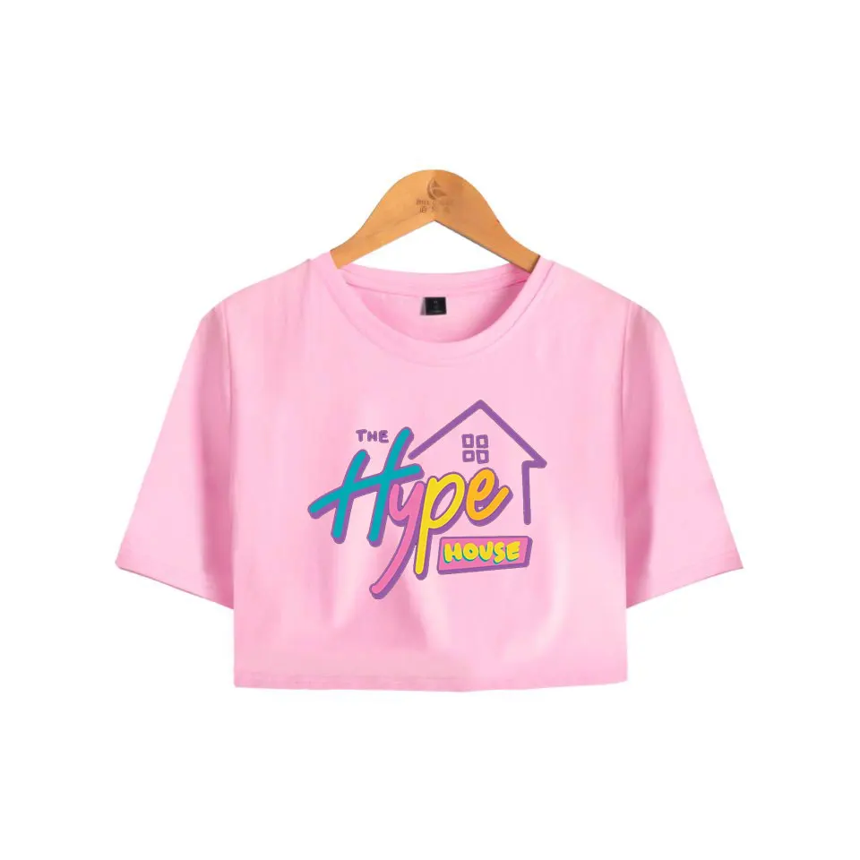 

Модная футболка унисекс с открытым пупком хапэ хамелетом, Чарли амелио, топы большого размера с круглым вырезом Эддисона, женские футболки ...