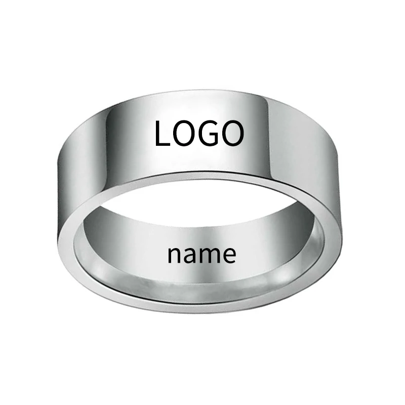 

YWSHK 2021 Silver Stainless Steel Ring for Women Custom Engrave Lover Couple Rings Men's Charm Jewelry Wholesale
