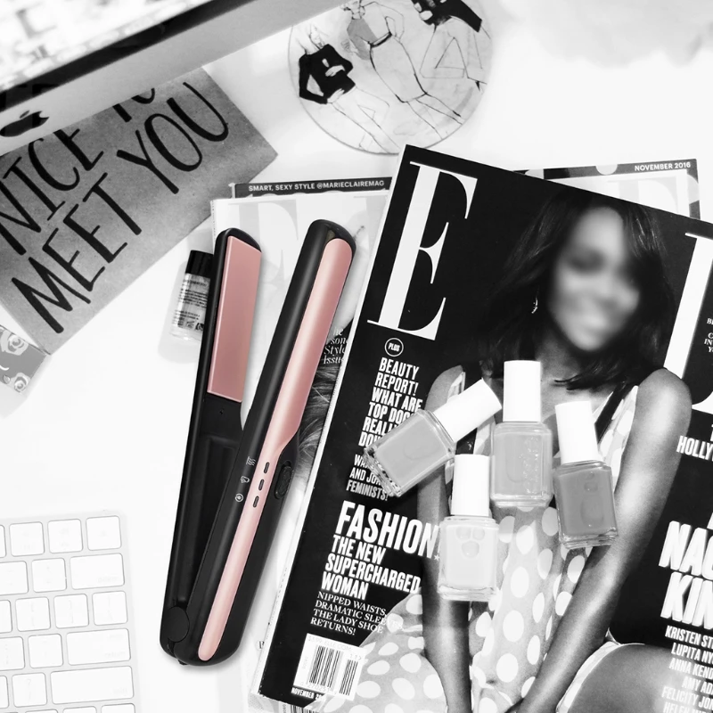 

Portable Mini Hair Straightener Anti-Scald Hair Straightener Curler Styler for All Hair Types Travel Home Use