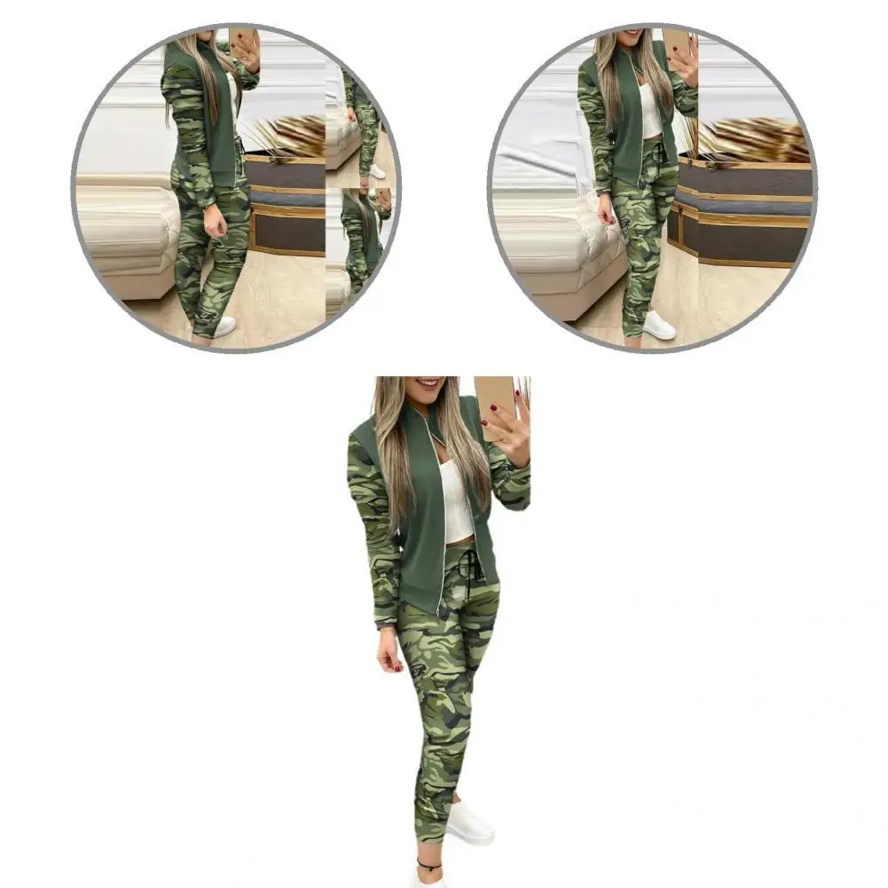 

Straight Warm Camouflage Stitching Pockets Sporty Outfit Streetwear