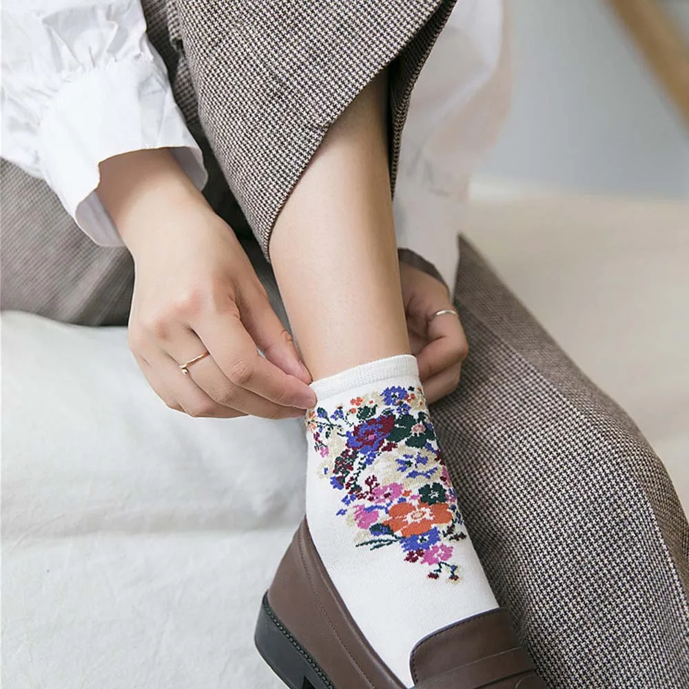 Осенние корейские женские уличные носки в стиле Харадзюку винтажном по