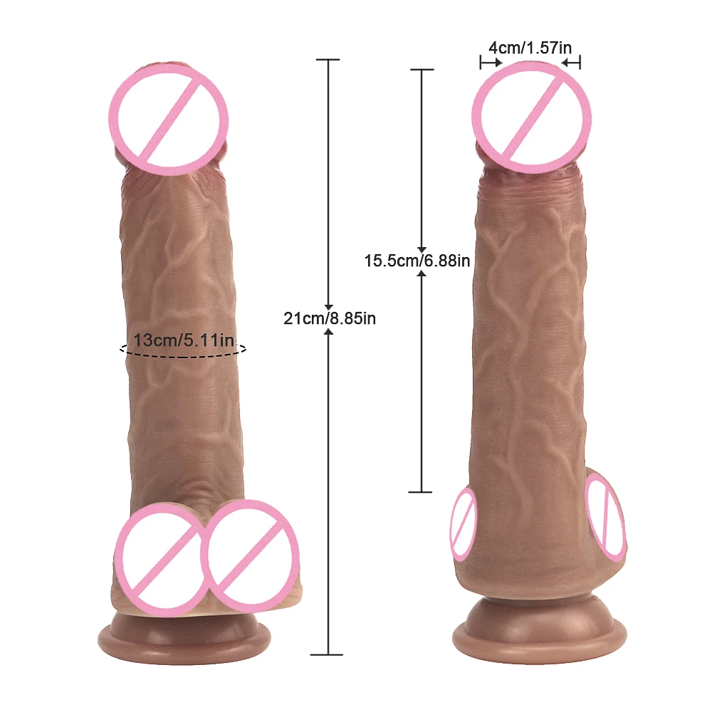 Мягкий жидкий силиконовый фаллоимитатор GaGu реалистичный с присоской большой