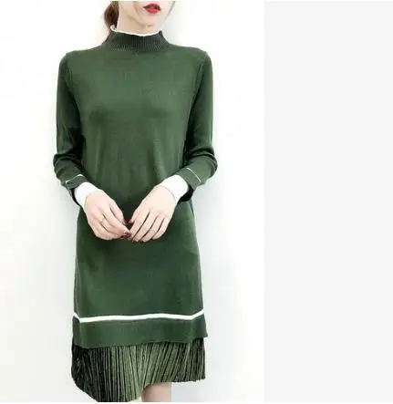 Платье Для Женщин Осеннее женское платье-свитер трикотажные пуловеры шикарные