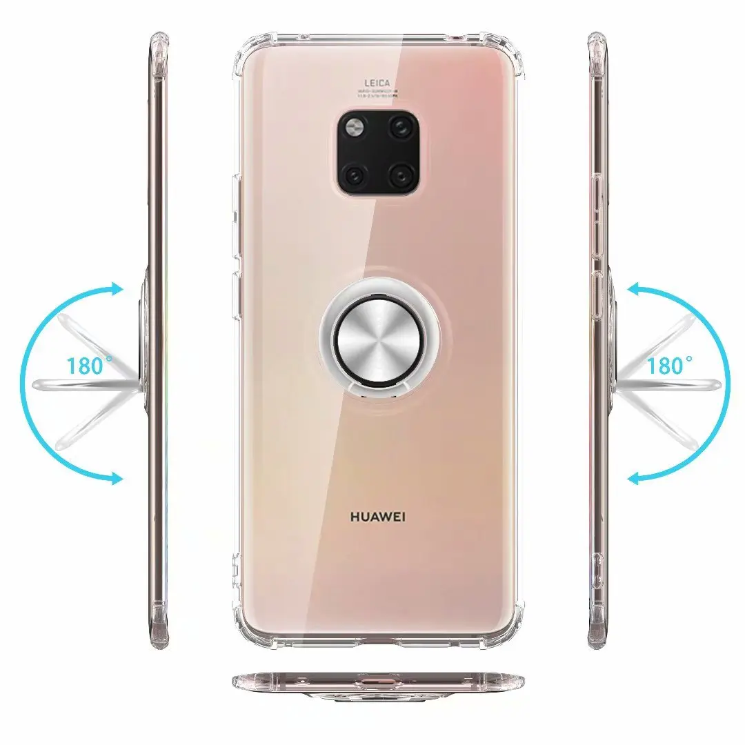 For Huawei Mate 20 Pro Case With Ring Stand Magnet Soft Transparent Protective Back Cover case for huawei mate lite 20pro |