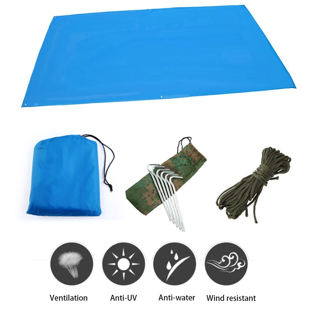 

3x3m Awning Waterproof Tarp Tent Shade Ultralight Garden Canopy Sunshade Outdoor Camping Hammock Rain Fly Beach Sun Shelter