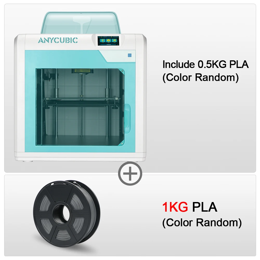 WH 4Max Pro add 1KG ANYCUBIC 4Max Pro 3d принтер закрытый печатное пространство 3d принтер комплект большой объем сборки ultracase Нити Экструдер FDM 3D-принтер - Цвет: WH 4Max Pro add 1KG