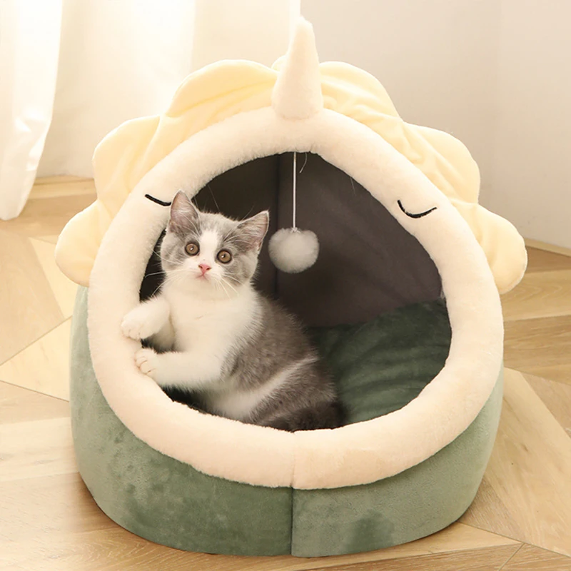 

Pet Supplies Four Seasons Universal Warm Cat Villa Soft Semi-enclosed Cat House Removable and Washable Dog Bed for Puppy Nest