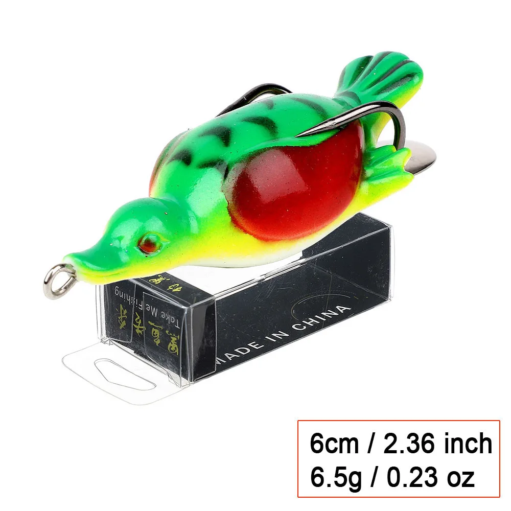 Green 6cm 6.5g DONQL 1 шт. лягушка утка Рыбалка Тонущая приманка воблеры Искусственные Силиконовые мягкие приманки ложка 7 см 11 г топвотер лягушка джиг, приманка для рыбалки - Цвет: Green 6cm 6.5g