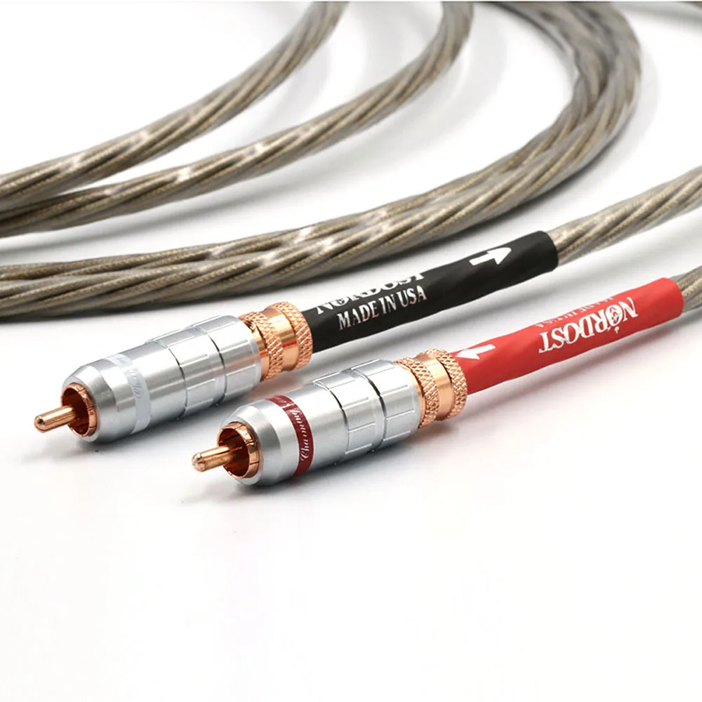 Пара медных аудио RCA соединительных кабелей Nordost ODIN 7N с посеребренным покрытием OFC