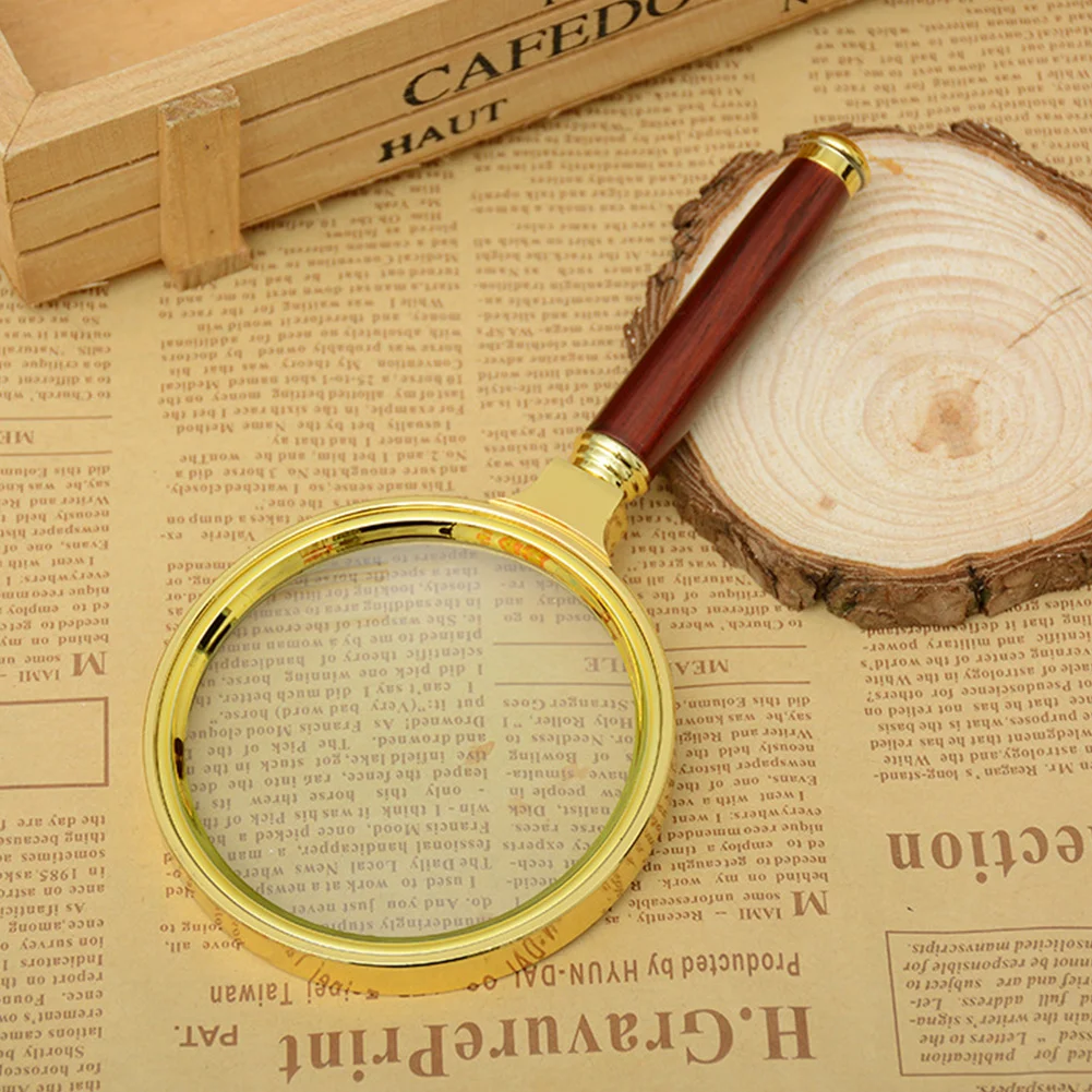

Jewelry Mini Pocket Glass Portable 10X Eye Retro Handle Elderly For Reading Loupe Handheld Magnifier
