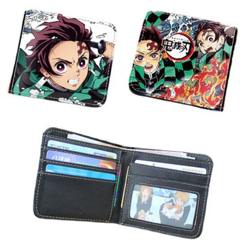 

Anime Demon Slayer Kimetsu No Yaiba Tanjirou Nezuko Short PU Wallet Short Purse with Coin Pocket Bifold Purse Gift