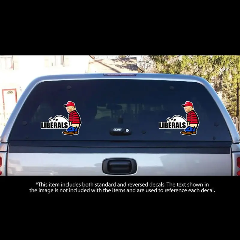 Горячая Трамп Peeing On Liberals Дональд бампер наклейки для ноутбука наклейка