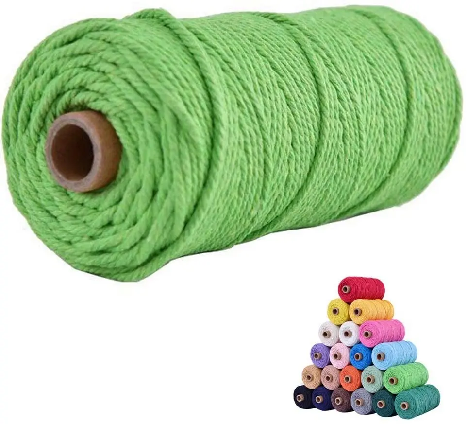 Шнур хлопковый цветной веревка для рукоделия вязания растений Рождественский