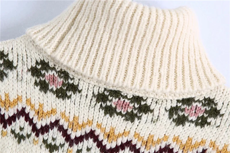 Женский жаккардовый укороченный жилет с высоким воротником и оборками на