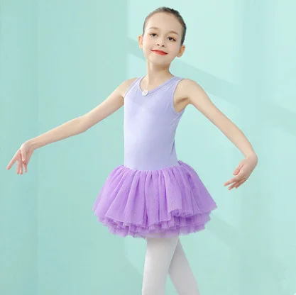 

Child Girls Gymnastic Ballet Leotard Tutu Dance Dress Sleeveless Kids Dancewear Clothing Princess Ballerina Fairy Party Costume