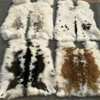 2pcs random color real natural rabbit fur hide home decor fluffy rabbit pelt sewing quality leather blanket clothing accessories