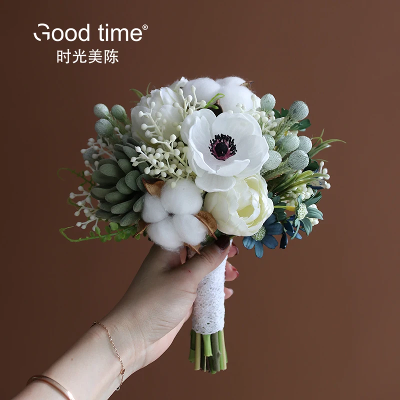 

Holding simulation fake bouquet, wedding celebration photography props flower home business decoration Korean pink purple series