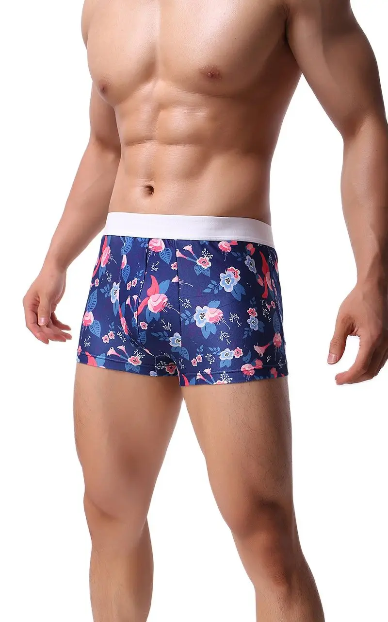 

Sexy Printing Male Underwears Fashionable Pants Breathable Loose Trousers Middle Waist Boxer Shorts Youth Men s Underwears