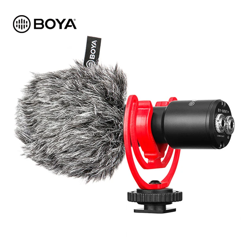 

Microphone Boya BY-MM1+ Microphone Mic Super-Cardioid Condenser Shotgun Studio Vlog Video Mic for iphone phones DSLR