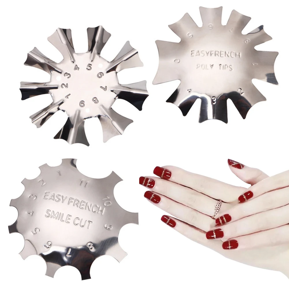 Professional French Manicure Clipper Stencil Tool Art Shape Line Edge Nail Cutter Smile Styling Stainless Steel Trimmer Forms |