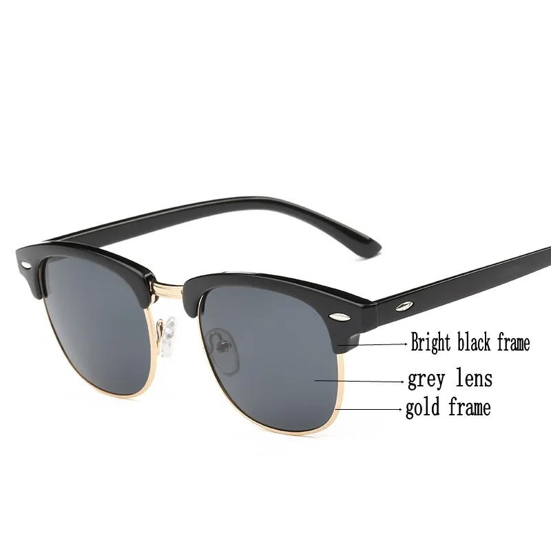 

Sunglasses Men Women Luxury Vintage Semi-Rimless Brand Designer Fashion Mirror Shades For Female Rays