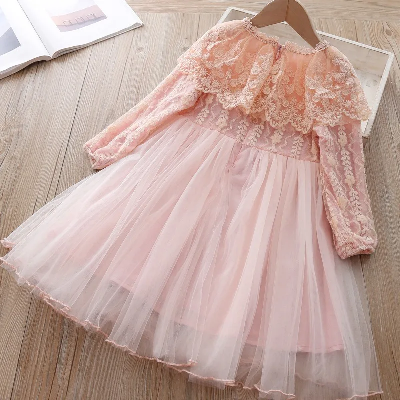 2020 милое весеннее платье принцессы для девочек детские кружевные сетчатые