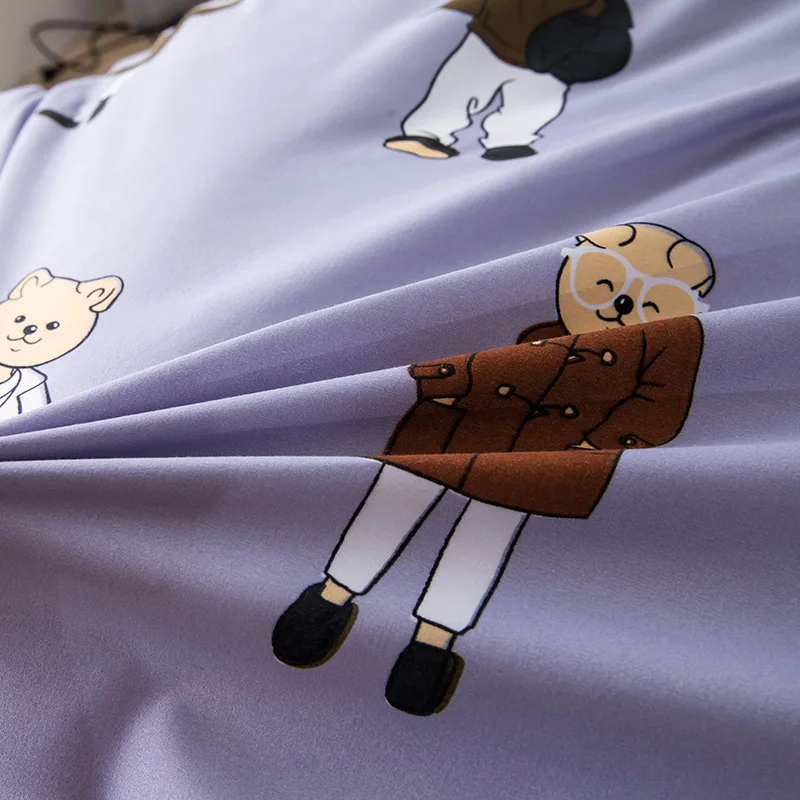 Детский комплект постельного белья с мультипликационным изображением медведя