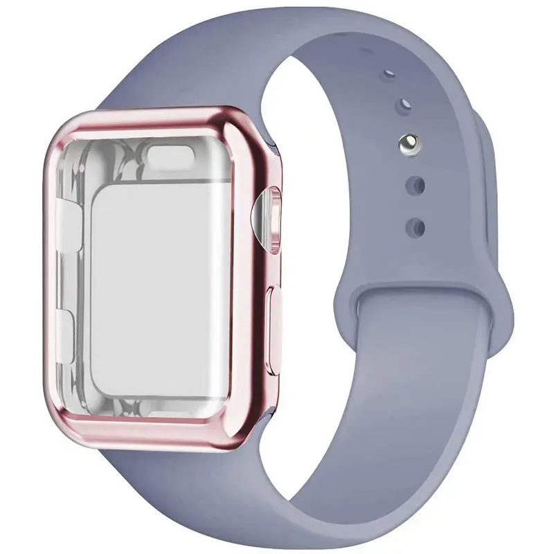 Силиконовый спортивный ремешок для часов, чехол для Apple Watch 5, 4, 3, 2, 1, 38 мм, 42 мм, ремешок для часов iwatch 40 мм, 44 мм, силиконовый браслет