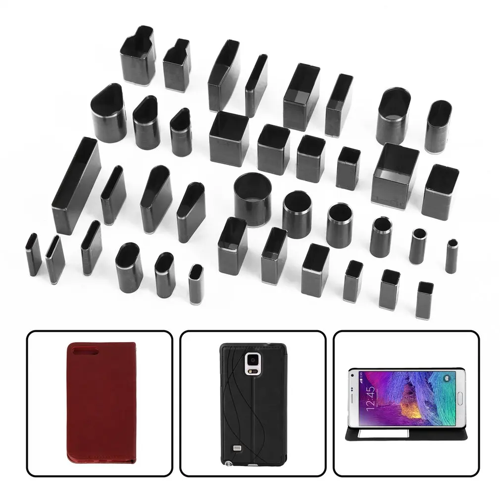 39pcs/set 39 Shape Style Hole Hollow Cutter Punch Metal Set Handmade Leather Craft DIY Tool For Phone Holster | Дом и сад