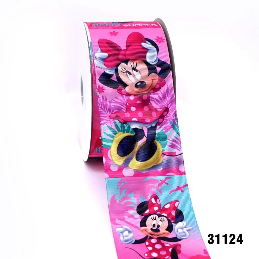 50 ярдов мультфильм напечатанный grosgrain ленты 31031 - Цвет: 31124